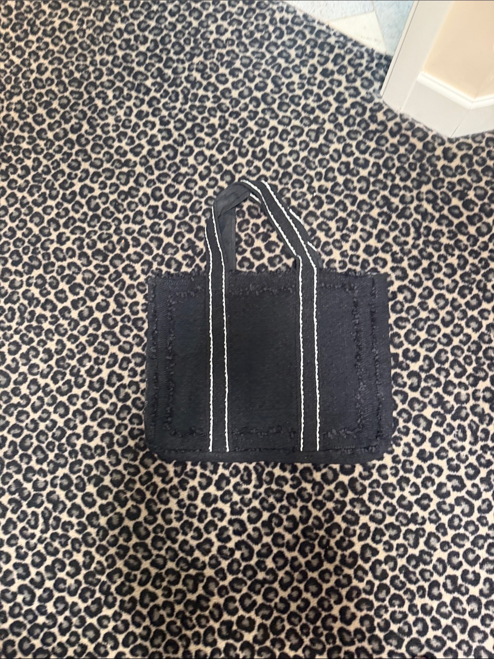 St. John Black Tote with White Contrast Stitching vintage